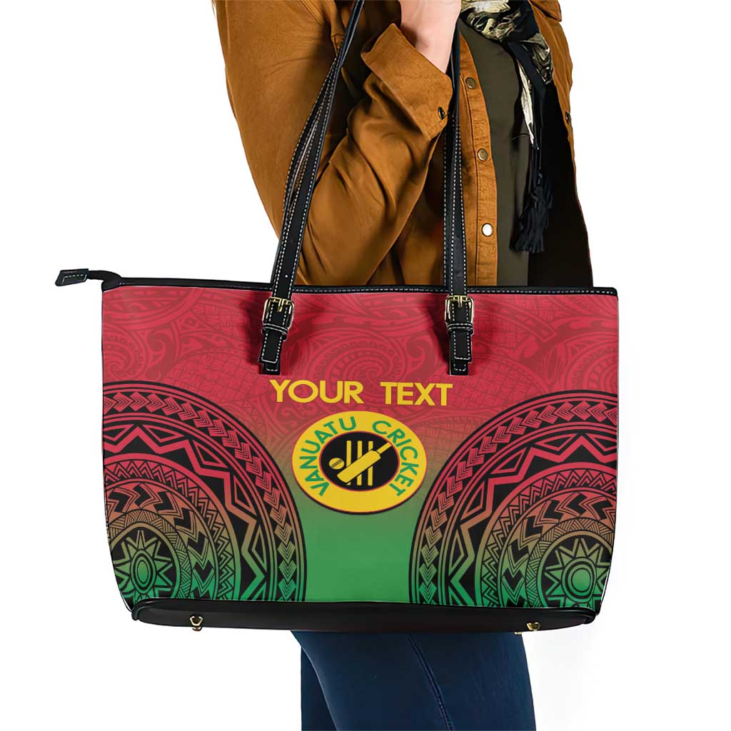 Custom Vanuatu Cricket Leather Tote Bag 2024 Polynesian Pattern Sporty Style LT14 - Polynesian Pride