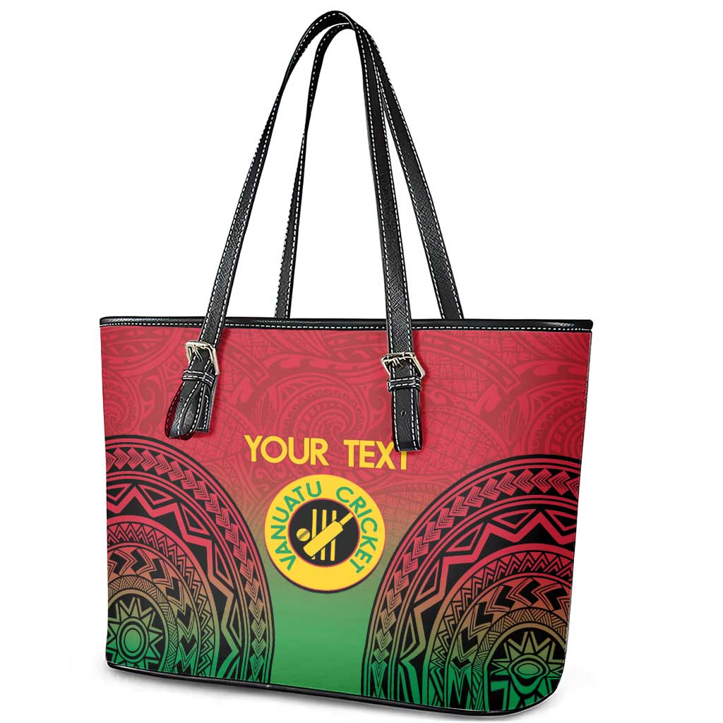 Custom Vanuatu Cricket Leather Tote Bag 2024 Polynesian Pattern Sporty Style LT14 - Polynesian Pride