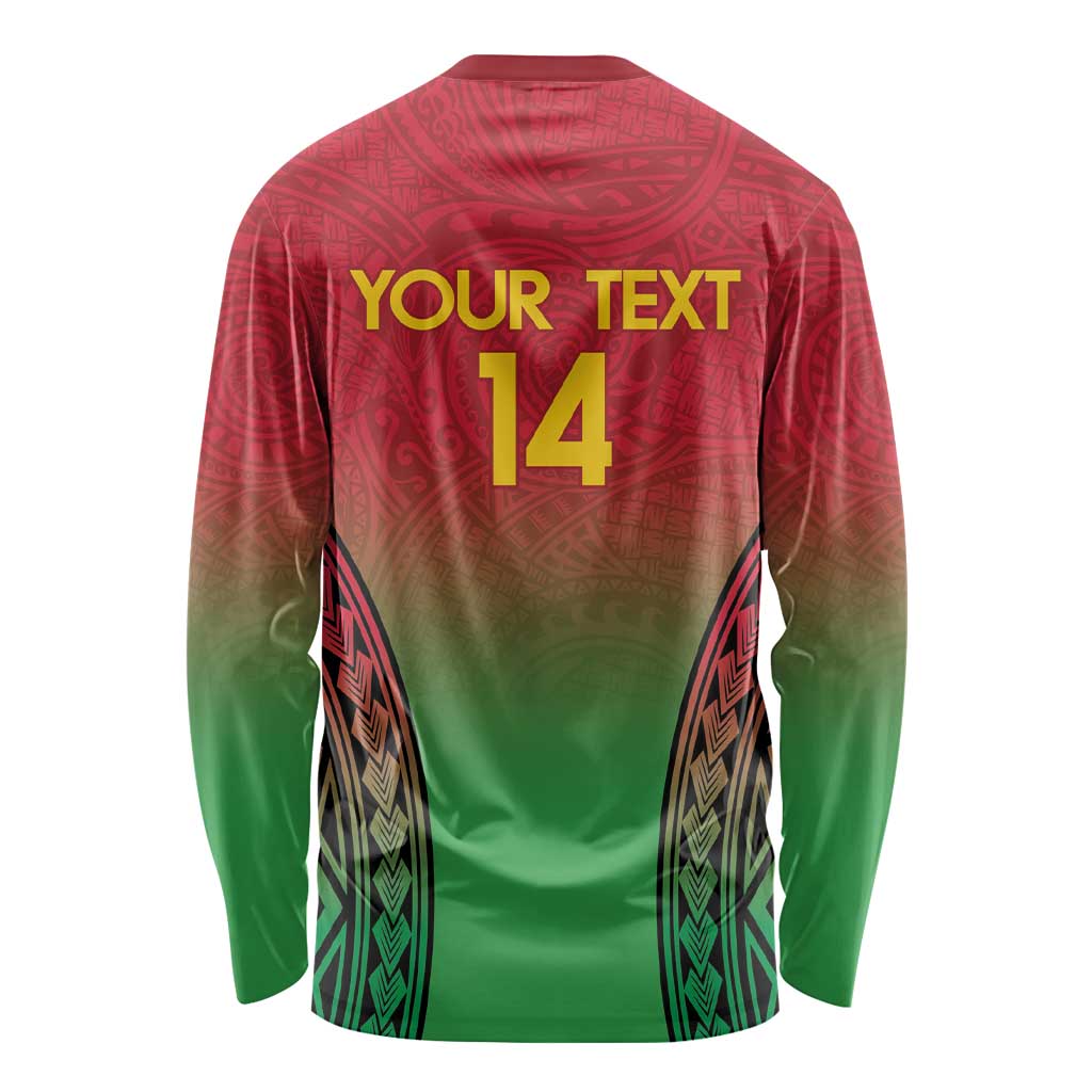 Custom Vanuatu Cricket Long Sleeve Shirt 2024 Polynesian Pattern Sporty Style LT14 - Polynesian Pride
