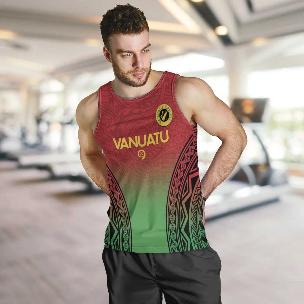 Custom Vanuatu Cricket Men Tank Top 2024 Polynesian Pattern Sporty Style