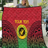 Custom Vanuatu Cricket Quilt 2024 Polynesian Pattern Sporty Style LT14 Red - Polynesian Pride