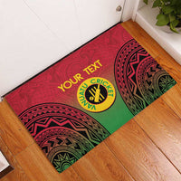 Custom Vanuatu Cricket Rubber Doormat 2024 Polynesian Pattern Sporty Style LT14 - Polynesian Pride