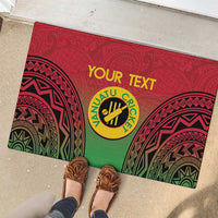 Custom Vanuatu Cricket Rubber Doormat 2024 Polynesian Pattern Sporty Style LT14 - Polynesian Pride