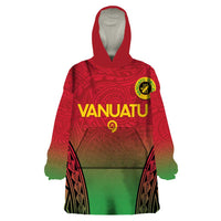 Custom Vanuatu Cricket Wearable Blanket Hoodie 2024 Polynesian Pattern Sporty Style LT14 One Size Red - Polynesian Pride