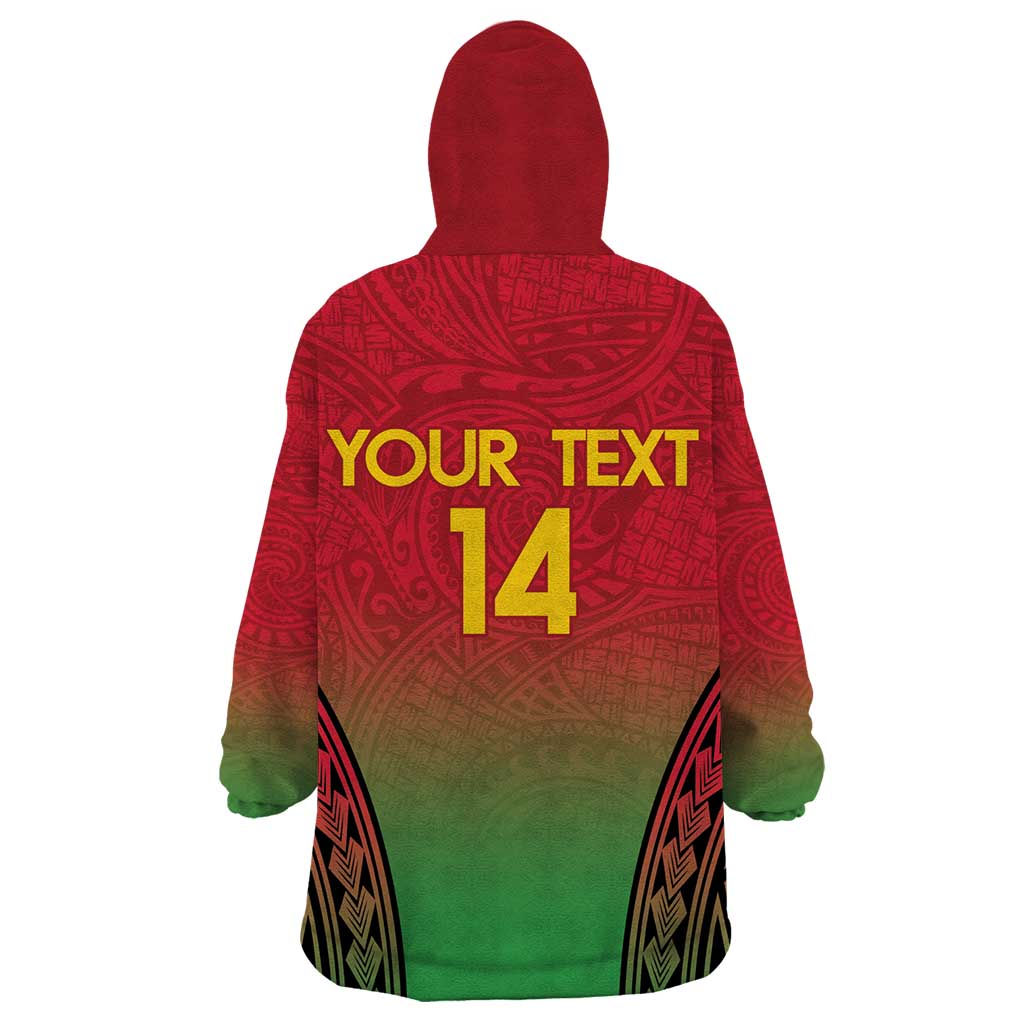 Custom Vanuatu Cricket Wearable Blanket Hoodie 2024 Polynesian Pattern Sporty Style LT14 - Polynesian Pride