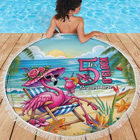 Flamingo Aloha Hawaii Beach Blanket It's 5 O’Clock Somewhere Tropical Vibes - Polynesian Pride