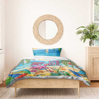 Flamingo Aloha Hawaii Bedding Set It's 5 O’Clock Somewhere Tropical Vibes - Polynesian Pride