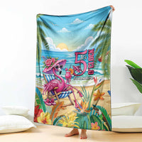 Flamingo Aloha Hawaii Blanket It's 5 OClock Somewhere Tropical Vibes LT14 - Polynesian Pride