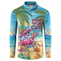 Flamingo Aloha Hawaii Button Sweatshirt It's 5 O’Clock Somewhere Tropical Vibes - Polynesian Pride