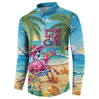 Flamingo Aloha Hawaii Button Sweatshirt It's 5 O’Clock Somewhere Tropical Vibes - Polynesian Pride
