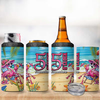 Flamingo Aloha Hawaii 4 in 1 Can Cooler Tumbler It's 5 O’Clock Somewhere Tropical Vibes - Polynesian Pride