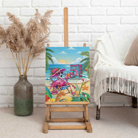 Flamingo Aloha Hawaii Canvas Wall Art It's 5 O’Clock Somewhere Tropical Vibes - Polynesian Pride