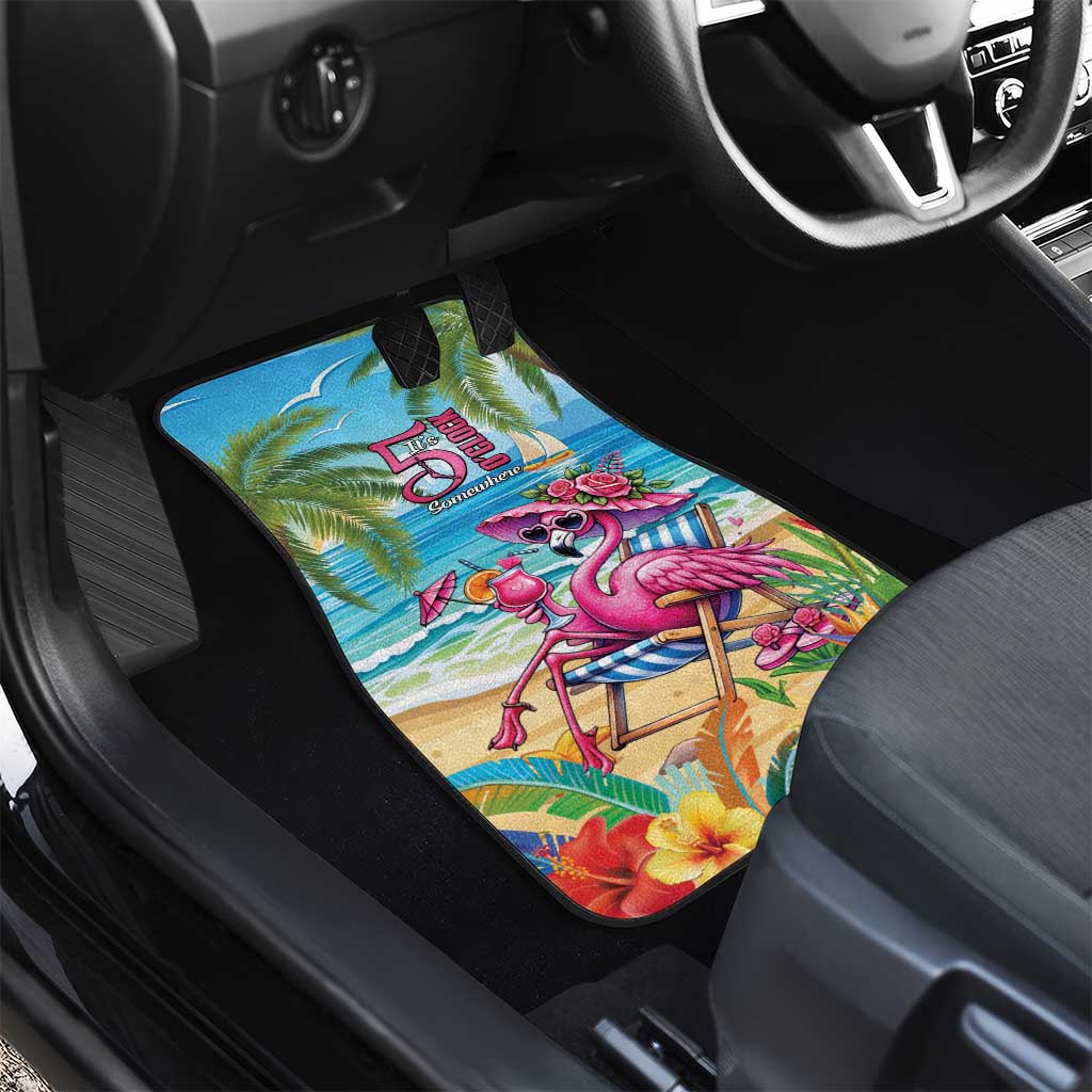 Flamingo Aloha Hawaii Car Mats It's 5 O’Clock Somewhere Tropical Vibes - Polynesian Pride
