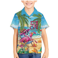 Flamingo Aloha Hawaii Family Matching Mermaid Dress and Hawaiian Shirt It's 5 O’Clock Somewhere Tropical Vibes - Polynesian Pride