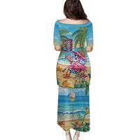 Flamingo Aloha Hawaii Family Matching Puletasi and Hawaiian Shirt It's 5 O’Clock Somewhere Tropical Vibes - Polynesian Pride