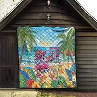 Flamingo Aloha Hawaii Quilt It's 5 O’Clock Somewhere Tropical Vibes - Polynesian Pride