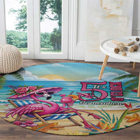 Flamingo Aloha Hawaii Round Carpet It's 5 OClock Somewhere Tropical Vibes LT14 - Polynesian Pride