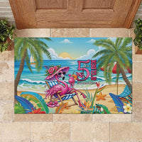 Flamingo Aloha Hawaii Rubber Doormat It's 5 O’Clock Somewhere Tropical Vibes - Polynesian Pride