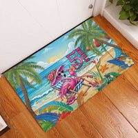 Flamingo Aloha Hawaii Rubber Doormat It's 5 O’Clock Somewhere Tropical Vibes - Polynesian Pride