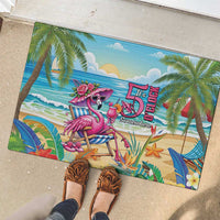 Flamingo Aloha Hawaii Rubber Doormat It's 5 O’Clock Somewhere Tropical Vibes - Polynesian Pride