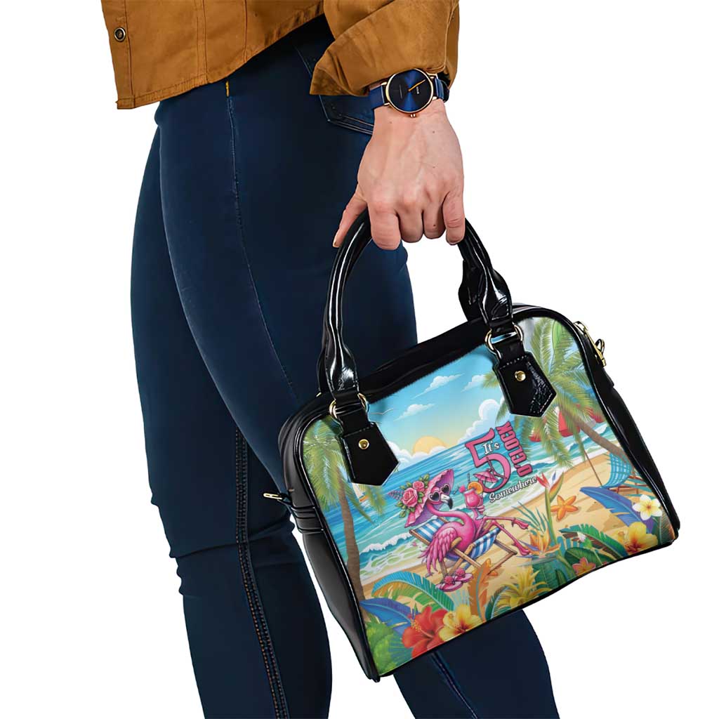 Flamingo Aloha Hawaii Shoulder Handbag It's 5 OClock Somewhere Tropical Vibes LT14 - Polynesian Pride