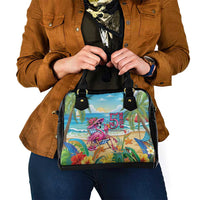 Flamingo Aloha Hawaii Shoulder Handbag It's 5 OClock Somewhere Tropical Vibes LT14 - Polynesian Pride