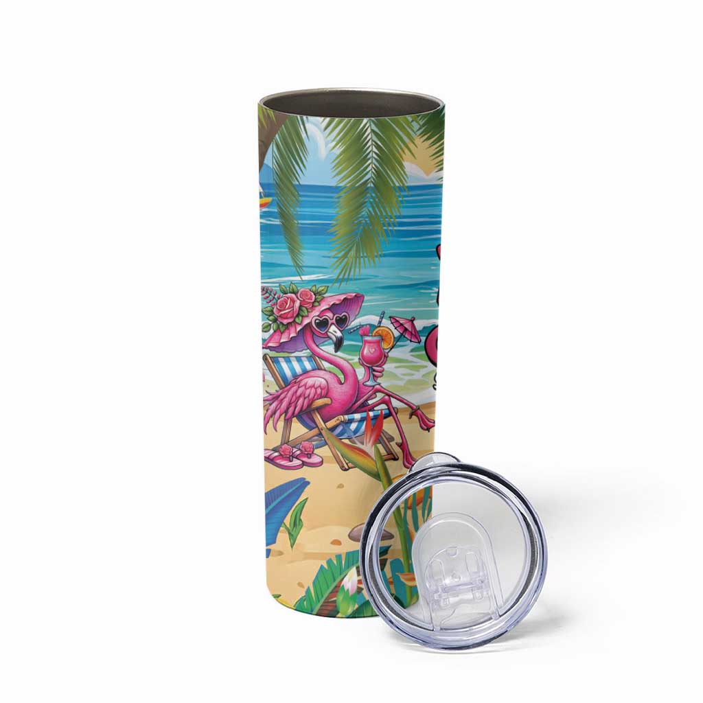 Flamingo Aloha Hawaii Skinny Tumbler It's 5 O’Clock Somewhere Tropical Vibes - Polynesian Pride