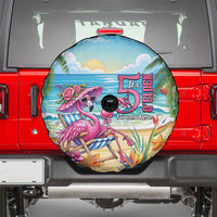 Flamingo Aloha Hawaii Spare Tire Cover It's 5 O’Clock Somewhere Tropical Vibes - Polynesian Pride