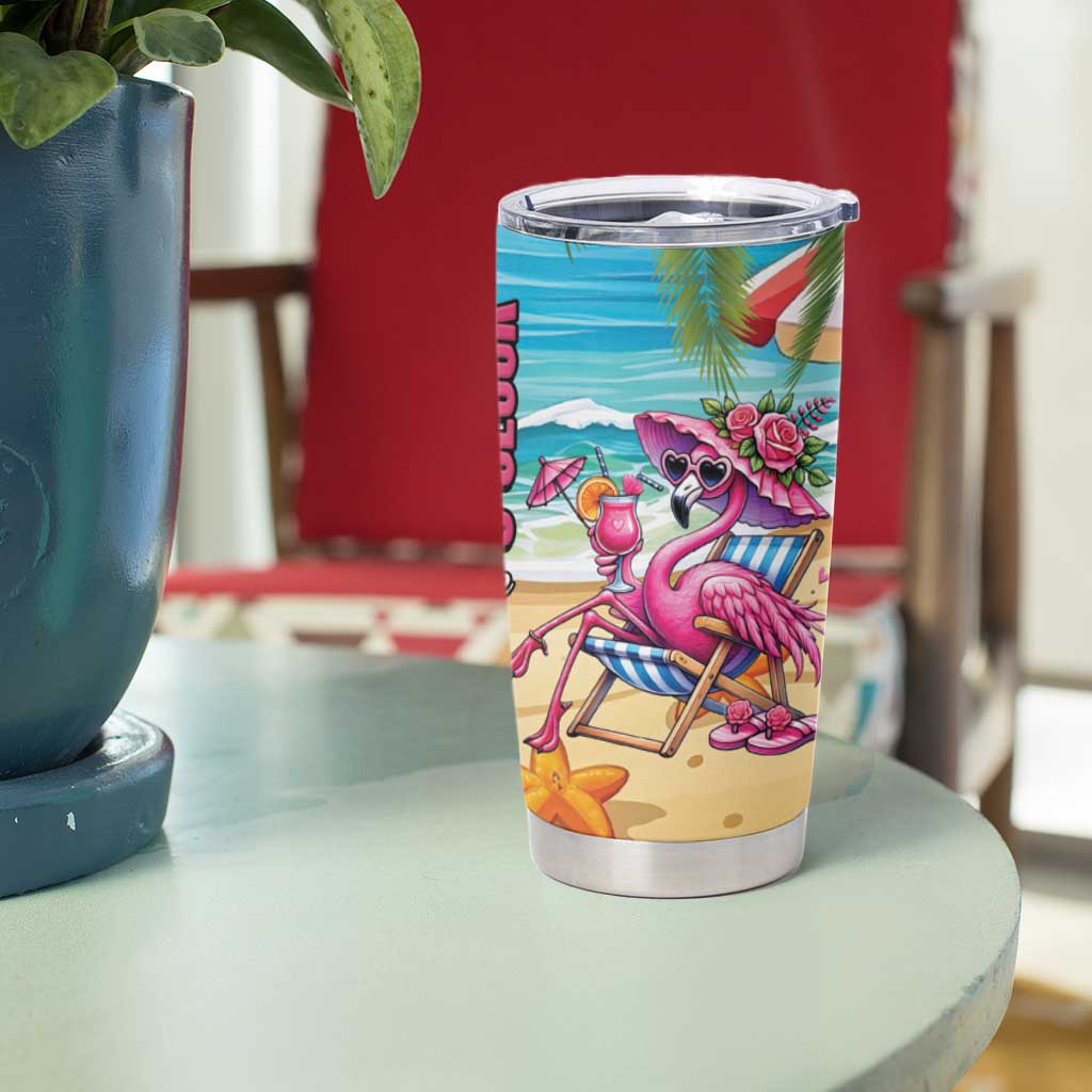 Flamingo Aloha Hawaii Tumbler Cup It's 5 O’Clock Somewhere Tropical Vibes - Polynesian Pride