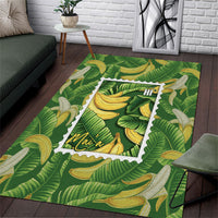 Aloha Hawaii Maia Area Rug Hawaiian Banana Stylized Stamp LT14 Green - Polynesian Pride