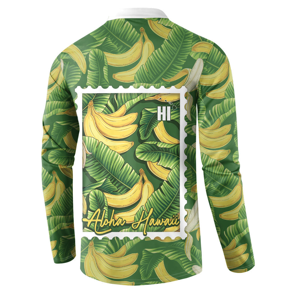 Aloha Hawaii Maia Button Sweatshirt Hawaiian Banana Stylized Stamp LT14 - Polynesian Pride