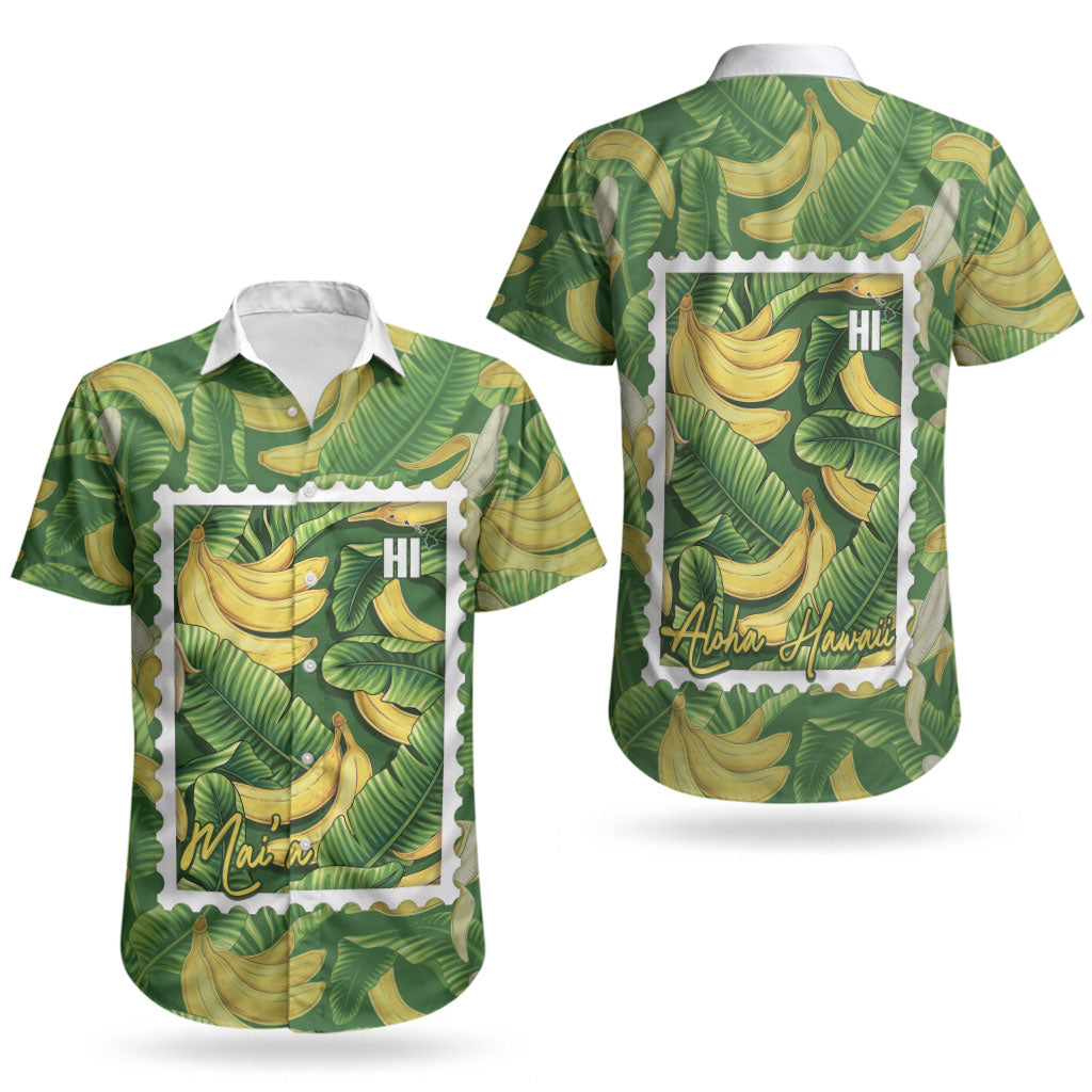 Aloha Hawaii Maia Couples Matching Tank Maxi Dress and Hawaiian Shirt Hawaiian Banana Stylized Stamp LT14 - Polynesian Pride