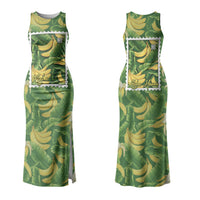 Aloha Hawaii Maia Couples Matching Tank Maxi Dress and Long Sleeve Button Shirt Hawaiian Banana Stylized Stamp LT14 - Polynesian Pride