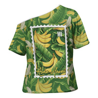 Aloha Hawaii Maia Cross Shoulder Shirt Hawaiian Banana Stylized Stamp LT14 - Polynesian Pride