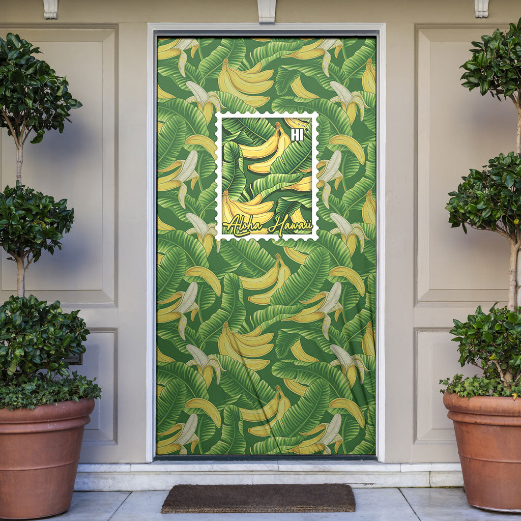 Aloha Hawaii Maia Door Cover Hawaiian Banana Stylized Stamp