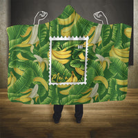 Aloha Hawaii Maia Hooded Blanket Hawaiian Banana Stylized Stamp LT14 - Polynesian Pride