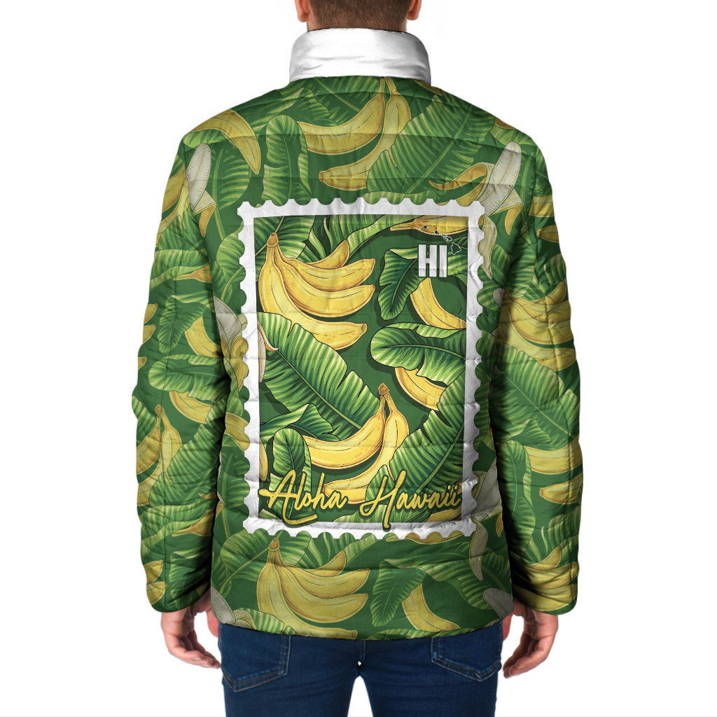 Aloha Hawaii Maia Padded Jacket Hawaiian Banana Stylized Stamp LT14 - Polynesian Pride