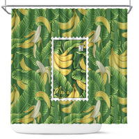 Aloha Hawaii Maia Shower Curtain Hawaiian Banana Stylized Stamp LT14 Green - Polynesian Pride