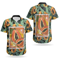 Aloha Hawaii Mikana Couples Matching Mermaid Dress and Hawaiian Shirt Hawaiian Papaya Stylized Stamp LT14 - Polynesian Pride