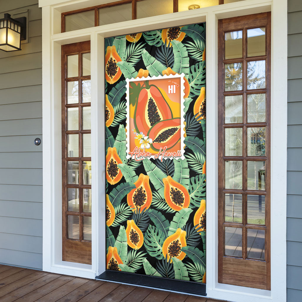 Aloha Hawaii Mikana Door Cover Hawaiian Papaya Stylized Stamp LT14 - Polynesian Pride