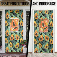 Aloha Hawaii Mikana Door Cover Hawaiian Papaya Stylized Stamp LT14 - Polynesian Pride