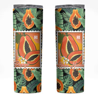 Aloha Hawaii Mikana Skinny Tumbler Hawaiian Papaya Stylized Stamp LT14 Green - Polynesian Pride