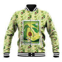 Aloha Hawaii Avocado Baseball Jacket Hawaiian Fruit Stylized Stamp LT14 Unisex Green - Polynesian Pride