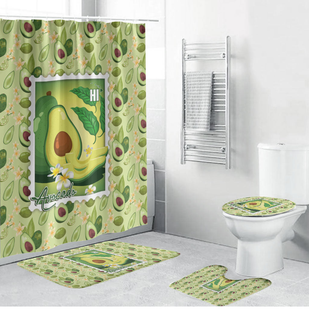 Aloha Hawaii Avocado Bathroom Set Hawaiian Fruit Stylized Stamp LT14 Bathroom Set (4 pcs) Green - Polynesian Pride