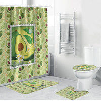 Aloha Hawaii Avocado Bathroom Set Hawaiian Fruit Stylized Stamp LT14 Bathroom Set (4 pcs) Green - Polynesian Pride
