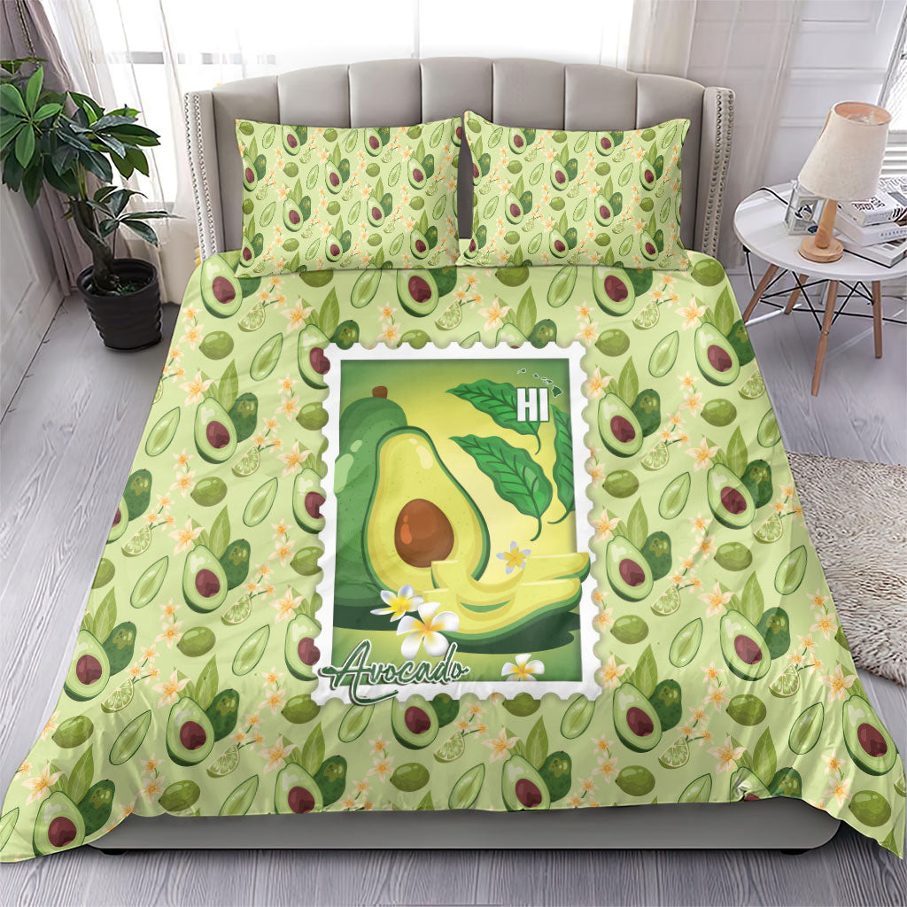 Aloha Hawaii Avocado Bedding Set Hawaiian Fruit Stylized Stamp LT14 - Polynesian Pride
