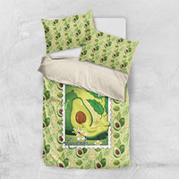 Aloha Hawaii Avocado Bedding Set Hawaiian Fruit Stylized Stamp LT14 US Twin 172cm x 218cm Green - Polynesian Pride