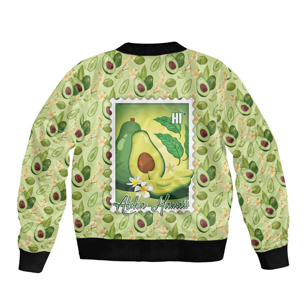 Aloha Hawaii Avocado Bomber Jacket Hawaiian Fruit Stylized Stamp LT14 - Polynesian Pride