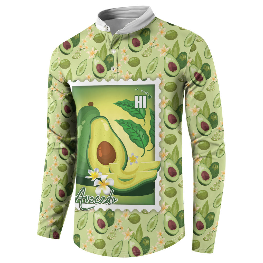 Aloha Hawaii Avocado Button Sweatshirt Hawaiian Fruit Stylized Stamp LT14 - Polynesian Pride
