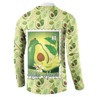 Aloha Hawaii Avocado Button Sweatshirt Hawaiian Fruit Stylized Stamp LT14 - Polynesian Pride